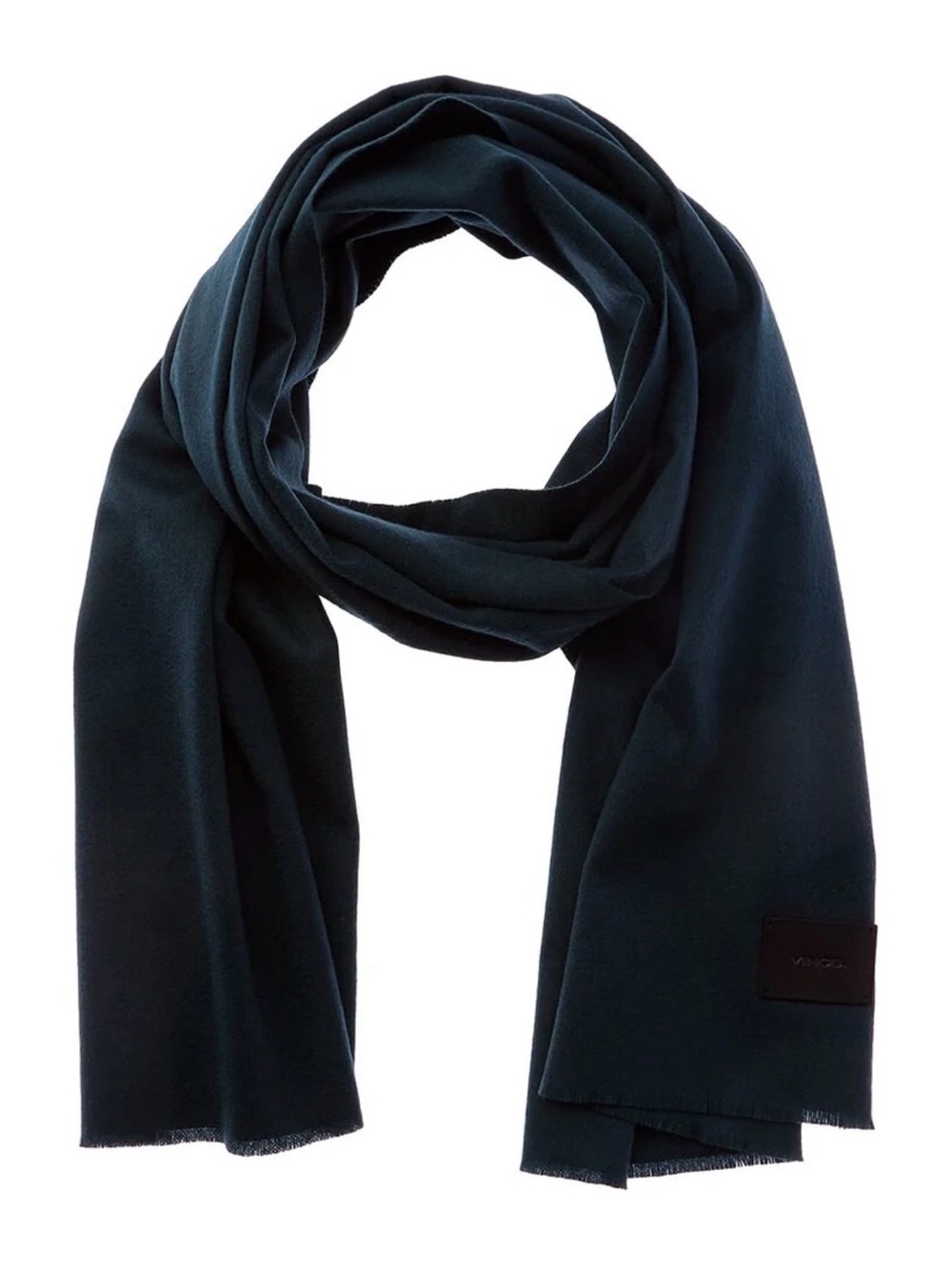 Vince Double-Face Solid Leather-Trim Wool & Cashmere-Blend Scarf unisex